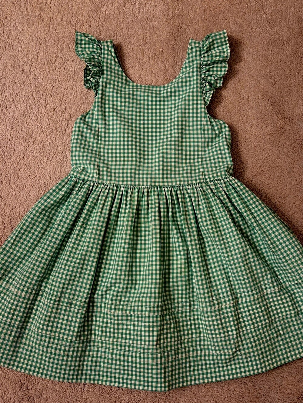 Polo by Ralph Lauren Green Gingham Ruffle-Sleeve Dress